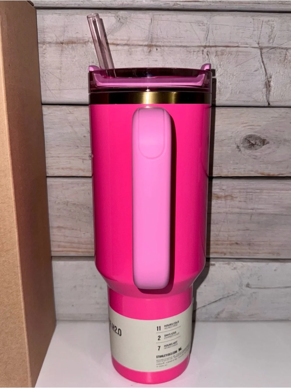 Stanley Quencher 40 oz Tumbler - Pink Parade - Brand New In Box! Pink / Gold - Picture 2 of 9